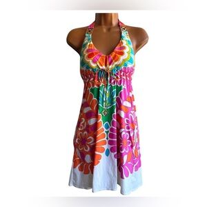 Y2K Trina Turk Colorful Floral Mini Dress
